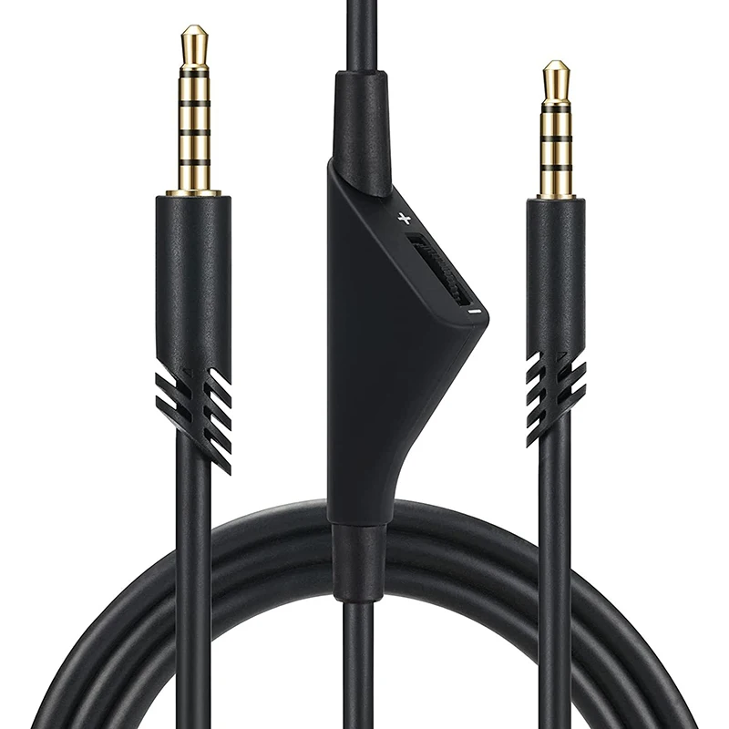 For Durable 2M Black Headphone Cable With Volume Control For Astro A10/A30/A40 Audio Cable Earphone Accessories