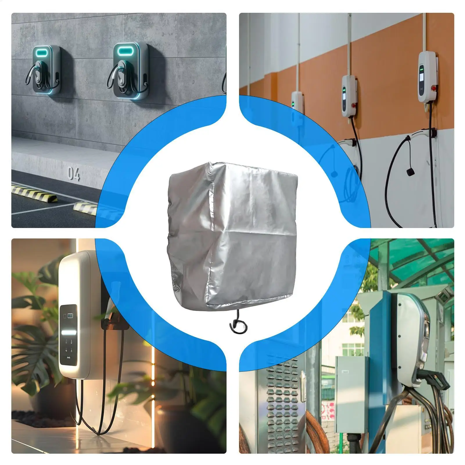 Electric Vehicle Charger Plug Port Protection for Electric Car Charging Station Outdoor Waterproof Dustproof Rainproof