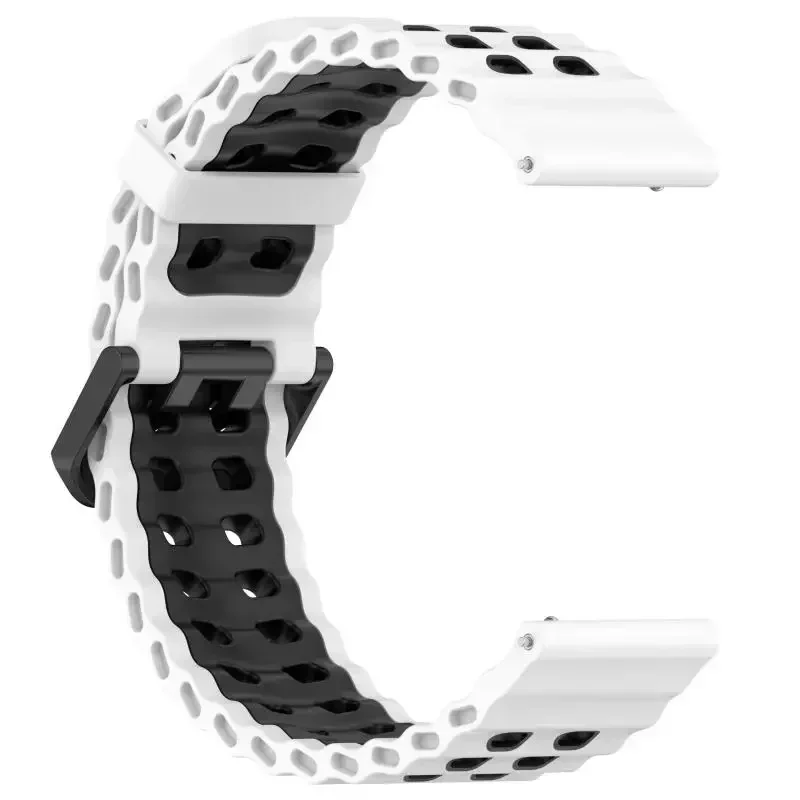 22 mm Ocean-Silikonarmband für Amazfit Active Max/Balance 2/Bip 6 5/GTR 4 3 2 2e/Stratos 3 2/Cheetah Round-Pro/Pace Zweifarbiges Armband – Detail 3