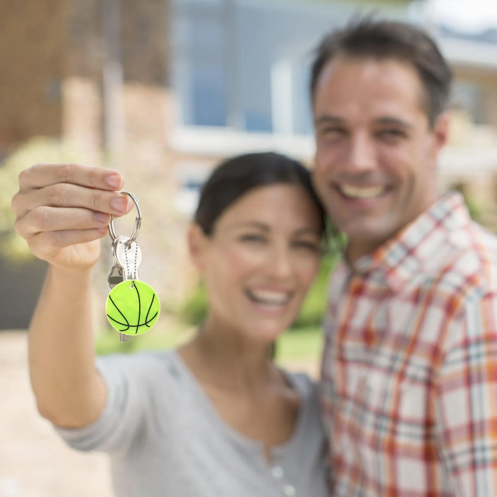 

8Pcs Reflective Basketball Pendant Keychains Safety Light Reflectors for Backpacks Bags Jackets Night Sports Accessories