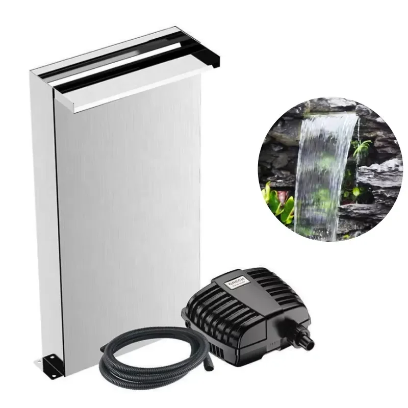Steel Wall Fountain with Pump for Outdoor Garden Pond Backyard Decorative Waterfall Feature Easy Installation Modern Design