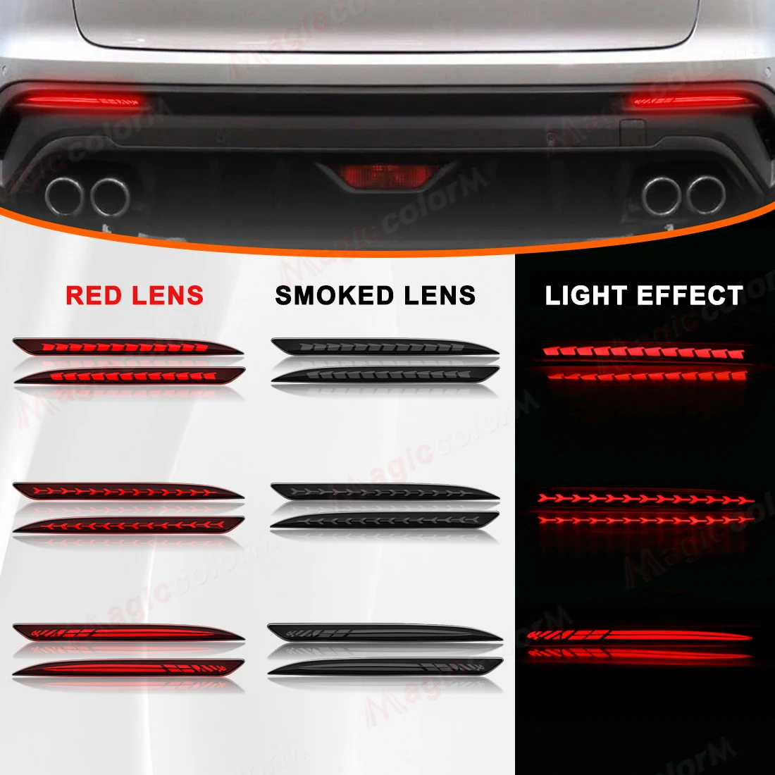 

For Geely Coolray Proton X50 2018 2019 2020 2021 Car Rear Bumper Reflector Lights Rear Driving Dynamic Turn Signal Brake Lamps