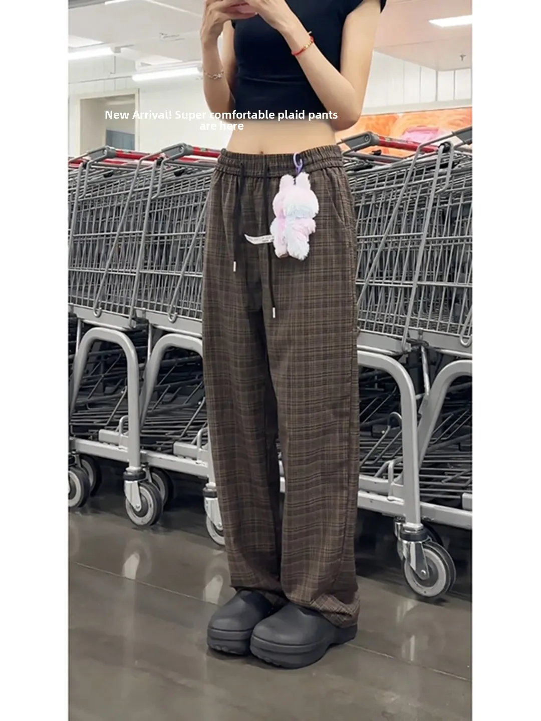 

Cleanfit Plaid Summer Thin Straight Leg Casual Pants Loose Feel Comfortable Breathable Men Women Trousers Retro American Sle