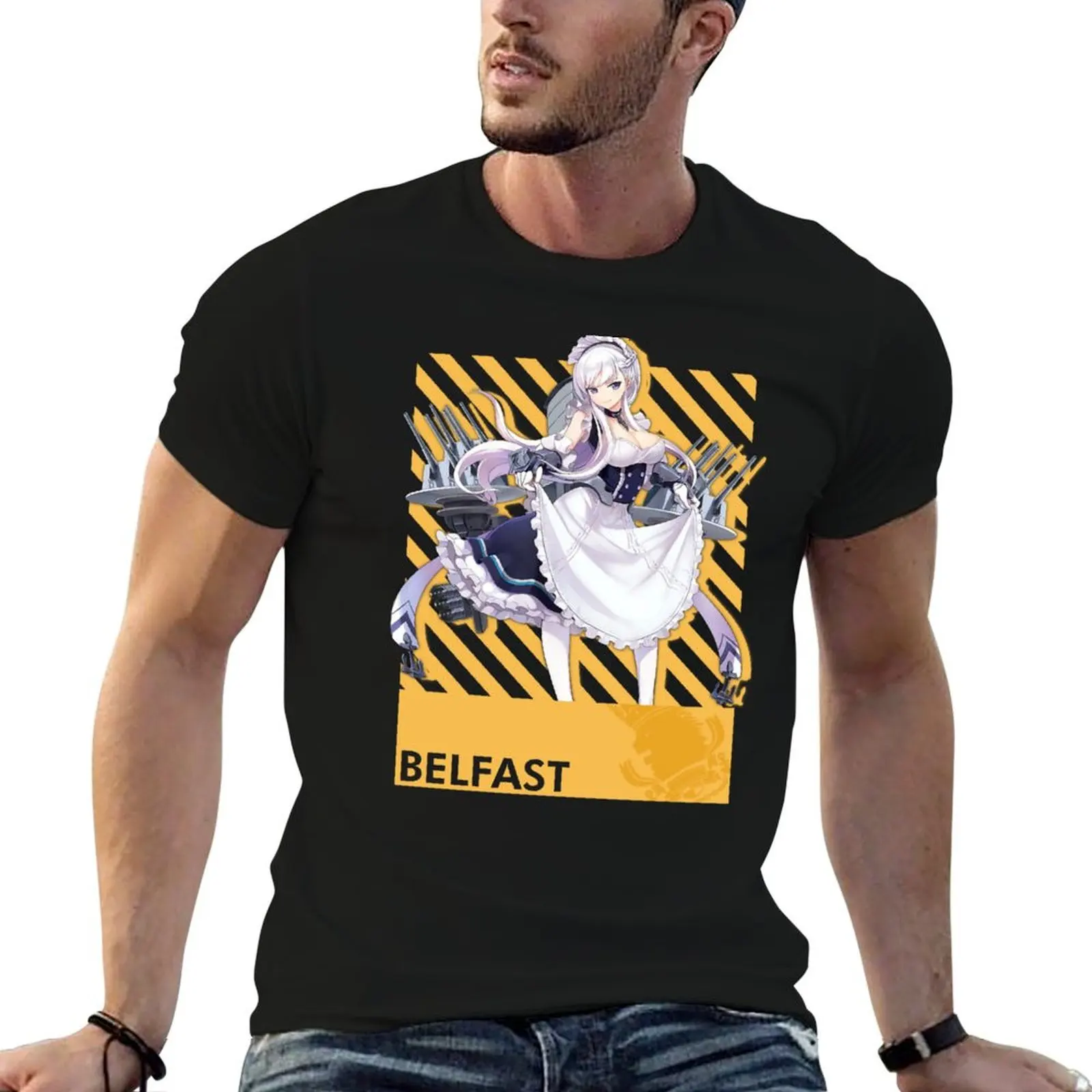 Belfast - Azur Lane - Typography 5 T-Shirt hippie clothes basketball graphic tees anime oversizeds tee shirts for men