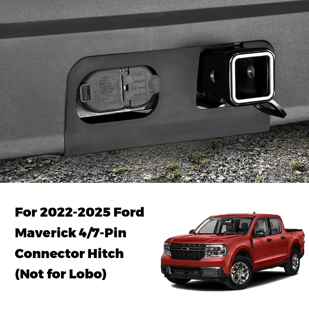 

Rear Bumper Cover Plate Black Plastic for Ford Maverick 2022 2023 2024 2025 4/7-Pin Connector Hitch