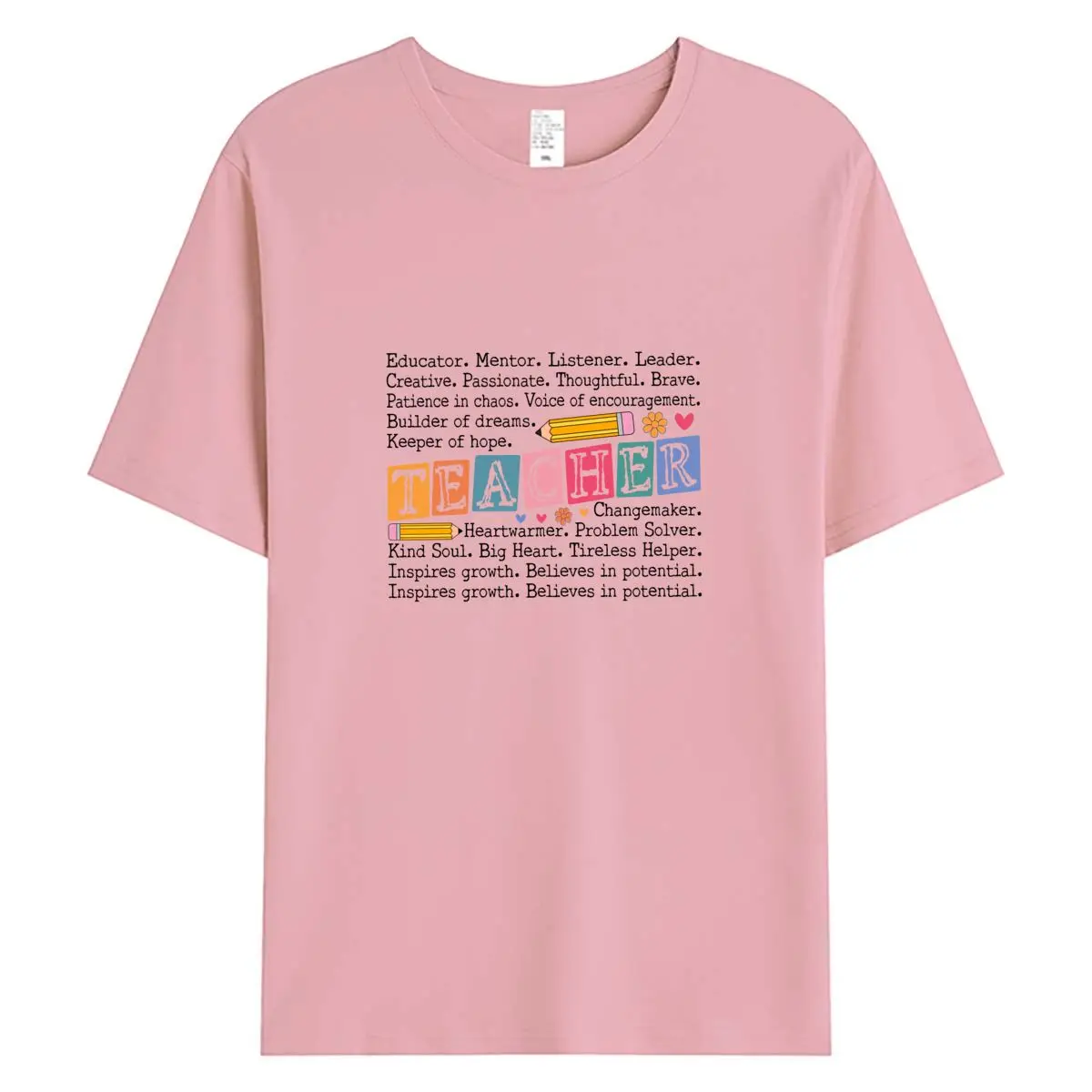 Teacher Appreciation T Shirt Women Graphic Educator Mentor Print Cotton Tops Short Sleeve Summer Female Tee Teacher Gift Shirt