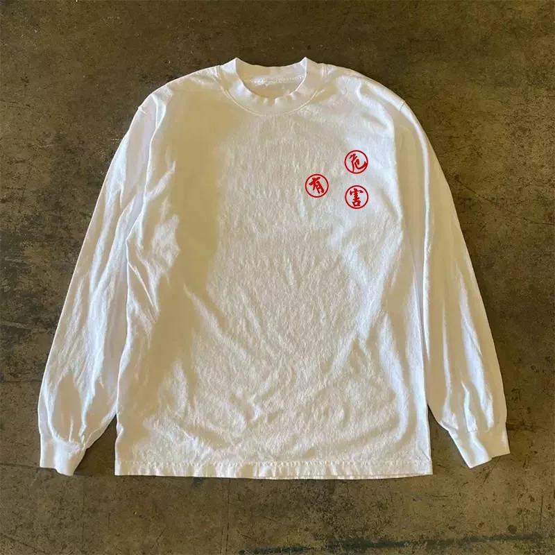Long Sleeve 310 Pure Cotton Men's T-Shirt Upward Hero Non-Light American Style Couple's T-Shirt Youth Loose Fit Printed Tee