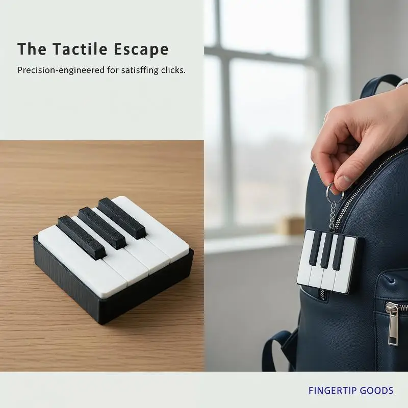 3D Stress Relief Fidget Gift Printed PLA Piano Keyboard Clicker Press-Type Relax Fidget Decompression Button Finger Clicker Toy