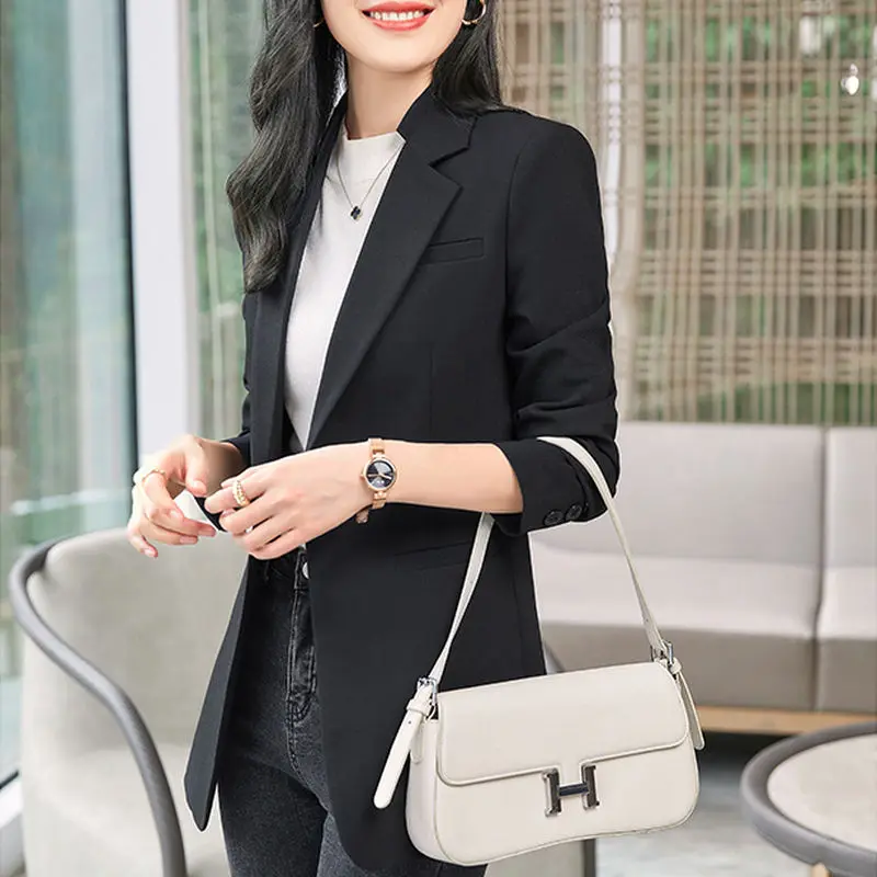 Elegant Chic Coats Fashion Top Classic Long Sleeve Elegant Temperament Office Lady Simple All-match Comfortable Coat New