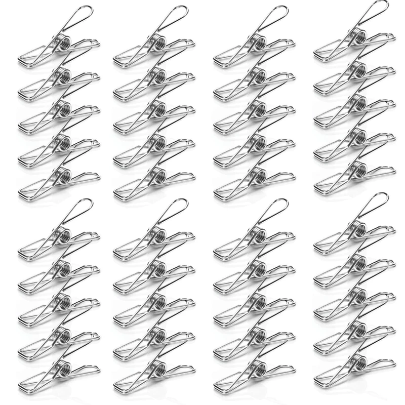 

Pack of 40 Steel Wire Clothes Pins Heavy Duty Outdoor, Stainless Steel Clothes Pins for Hanging Clothes, Metal Clothes Nails, Cl