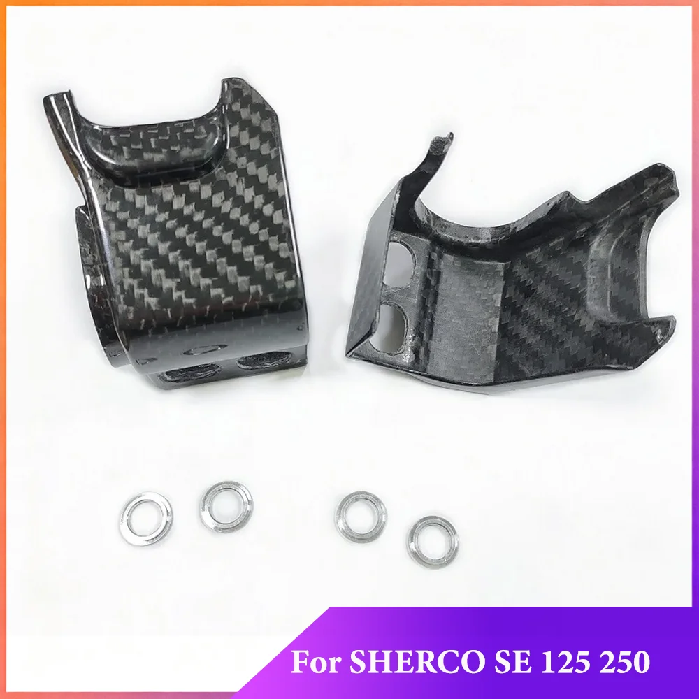 Carbon Fiber Lower Front Fork Leg Shoes Cover Guard Protector For SHERCO SE 125 250 300 FACTORY SE-R SE-SD SEF SEF-SD SIX DAYS