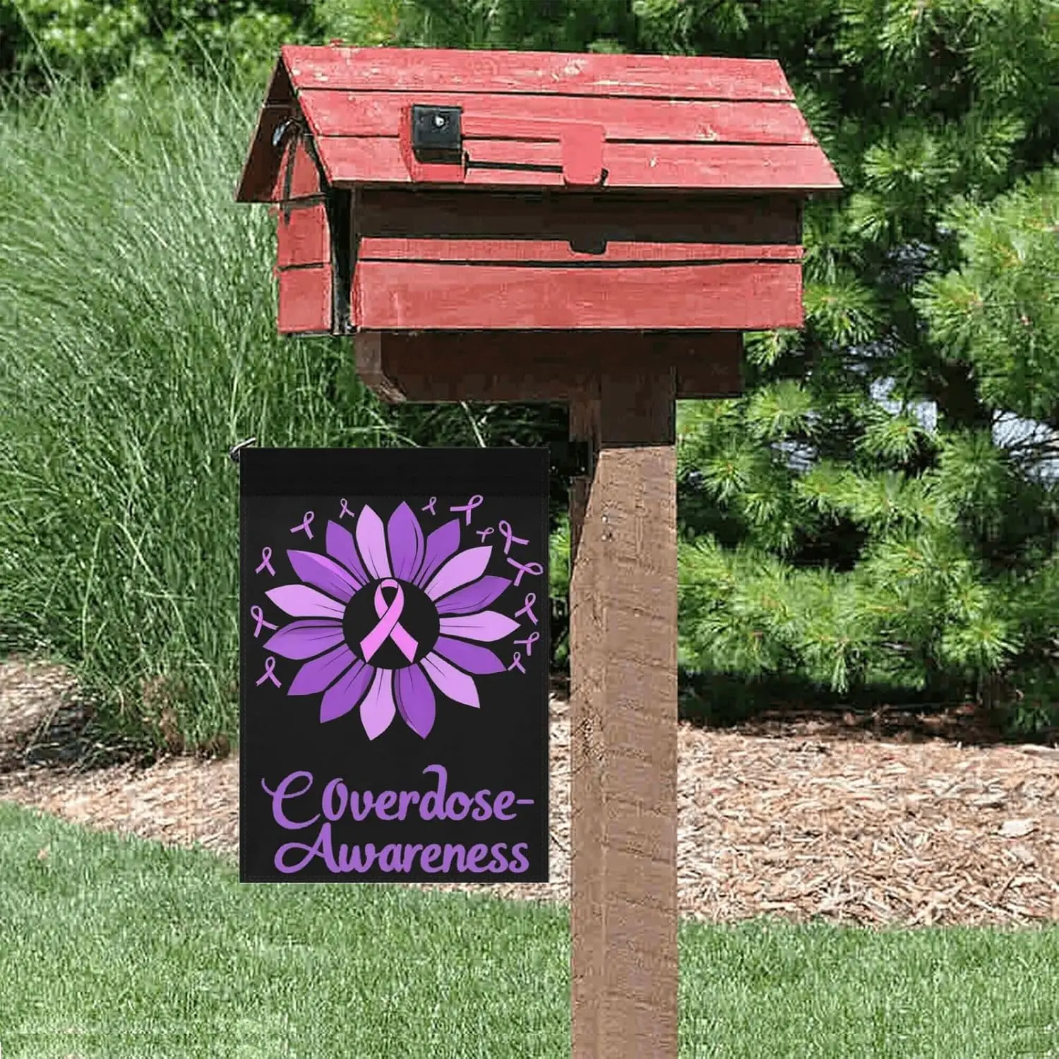 Overdose Awareness Garden Flags Humorous Banner Outside HHJ LLG