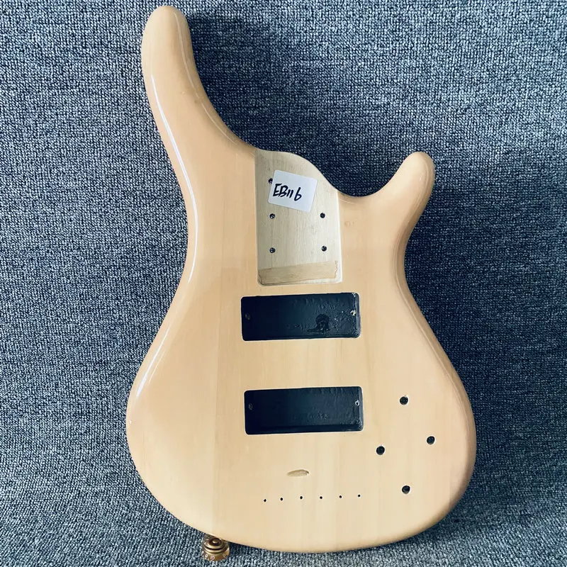 EB116 Active Electric Bass Unfinished Jazz Bass Body Natural Solid Basswood for DIY Replace Special Sales with Damages