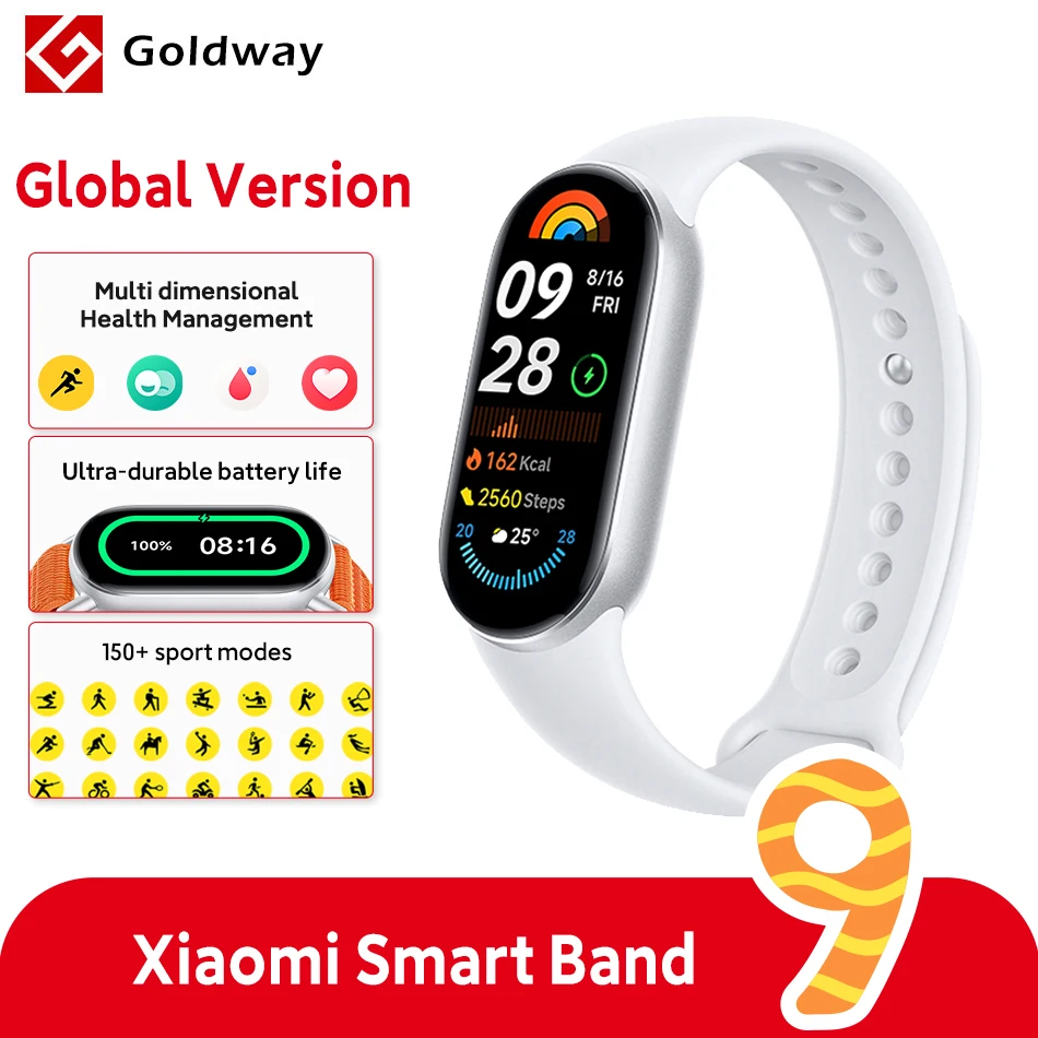 Global Version New Xiaomi Smart Band 9 Heart Rate Sleep Monitoring 150+ Sports Modes 1.62