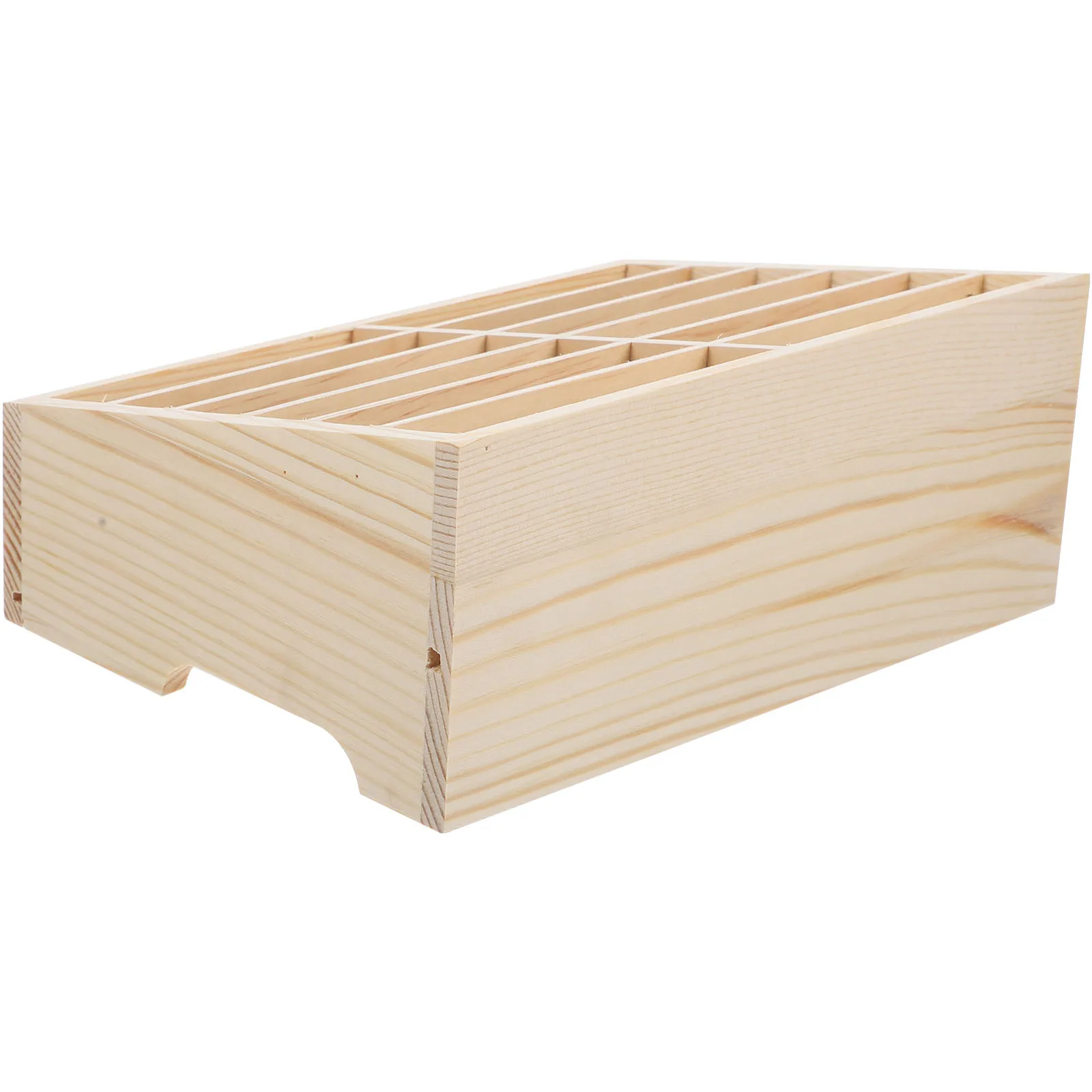 

12-Grid Phone Storage Box Wooden Organizer 21x5x9cm Multi-Function for Office School Repair Practical Long Use Cell