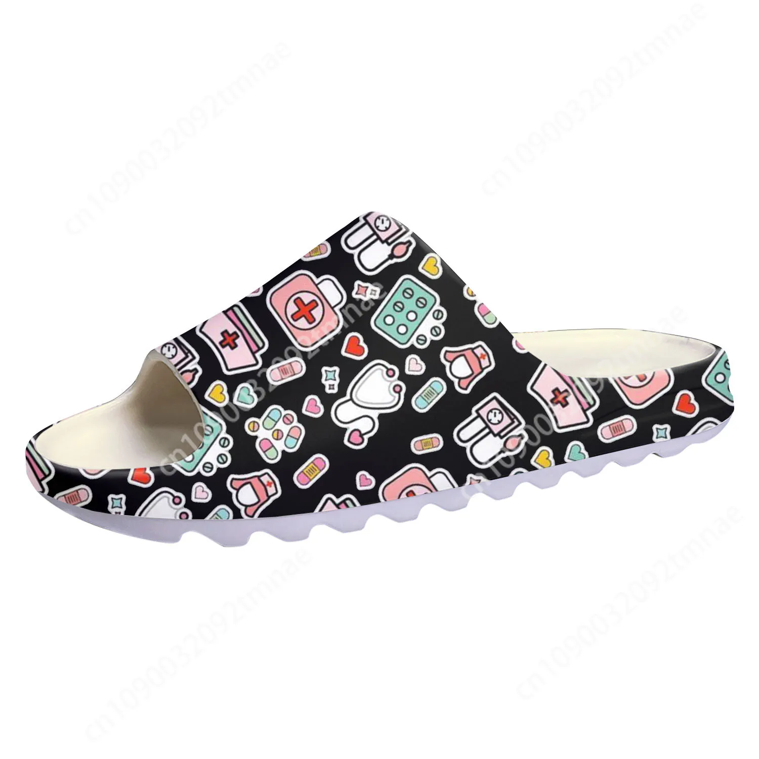 

Hospital Medical Nurse Print Custom Soft Sole Sllipers Mens Womens Teenager Home Clogs Custom Beach Water Shoes on Shit Sandals