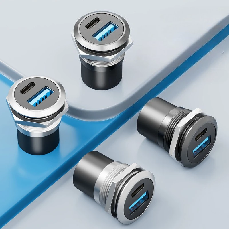 1PCS C-Type TBC Aluminum Alloy Direct Module Round Thread USB Module Connector Data Transmitter