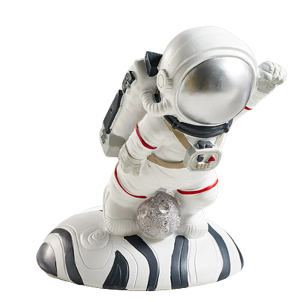 Astronaut Wine Bottle Holder Resin Spaceman Cabinet Desktop Home Decor Craft Gifts(Silver)