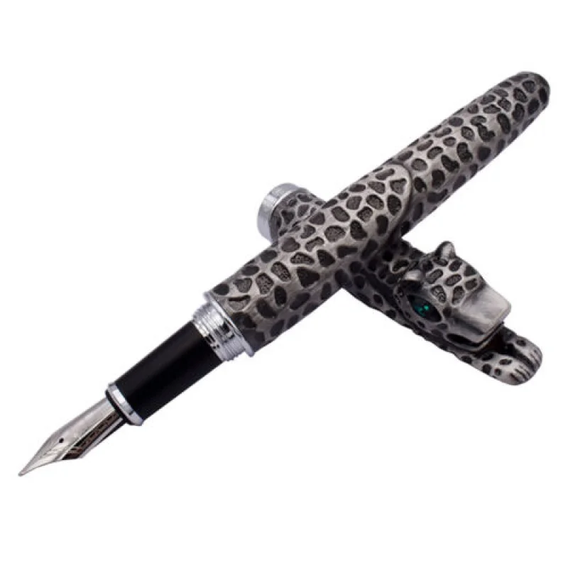 A+ Jinhao Snow Leopard Gray Fountain Pen Full Metal Panther Luxury Exquisite Gift