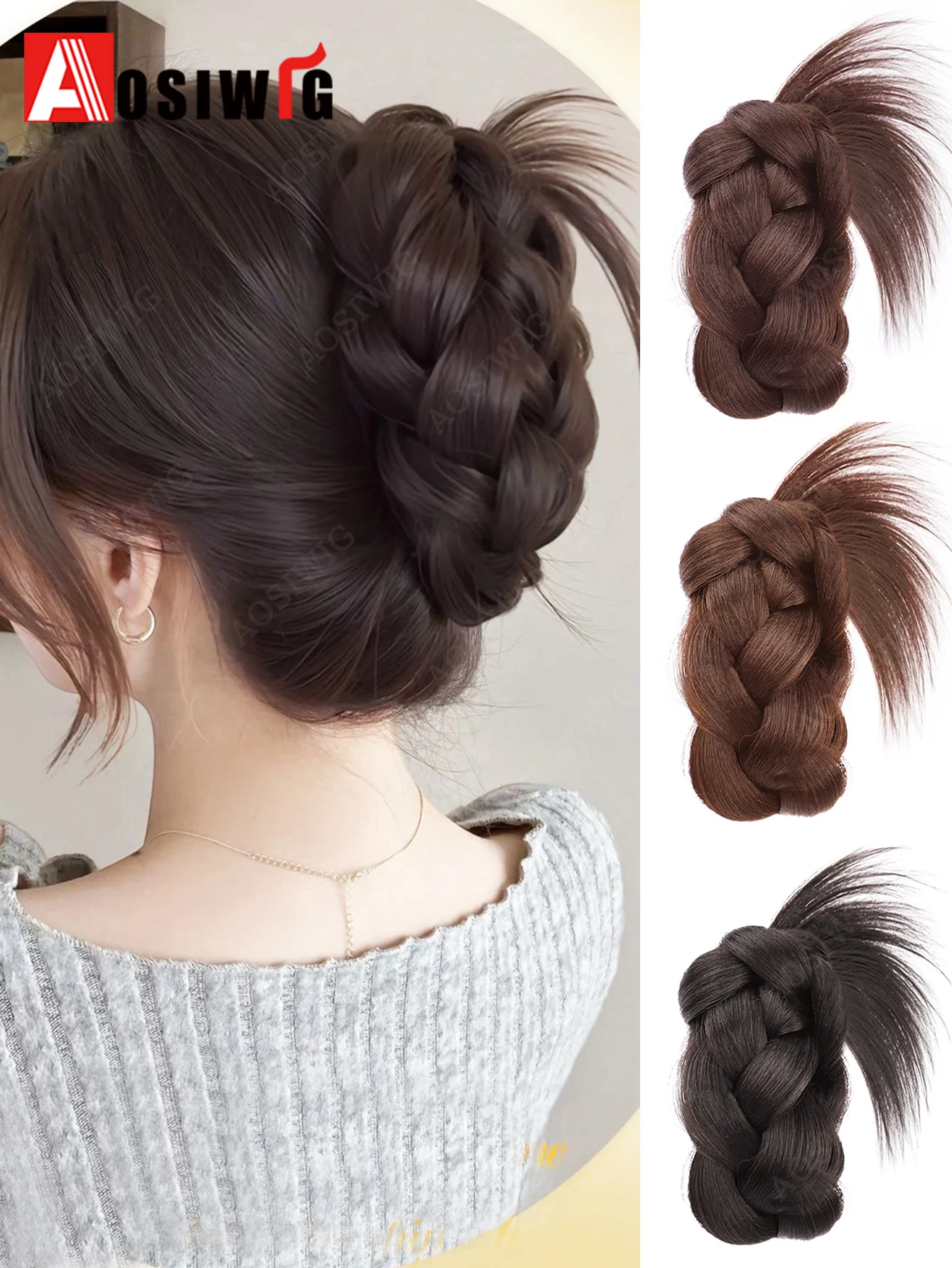 

Синтетический накладной пучок для волос на заколке, низкий пучок-гулька, имитация пучка-«куриный хвост», натуральный пучок-«мясной шарик»