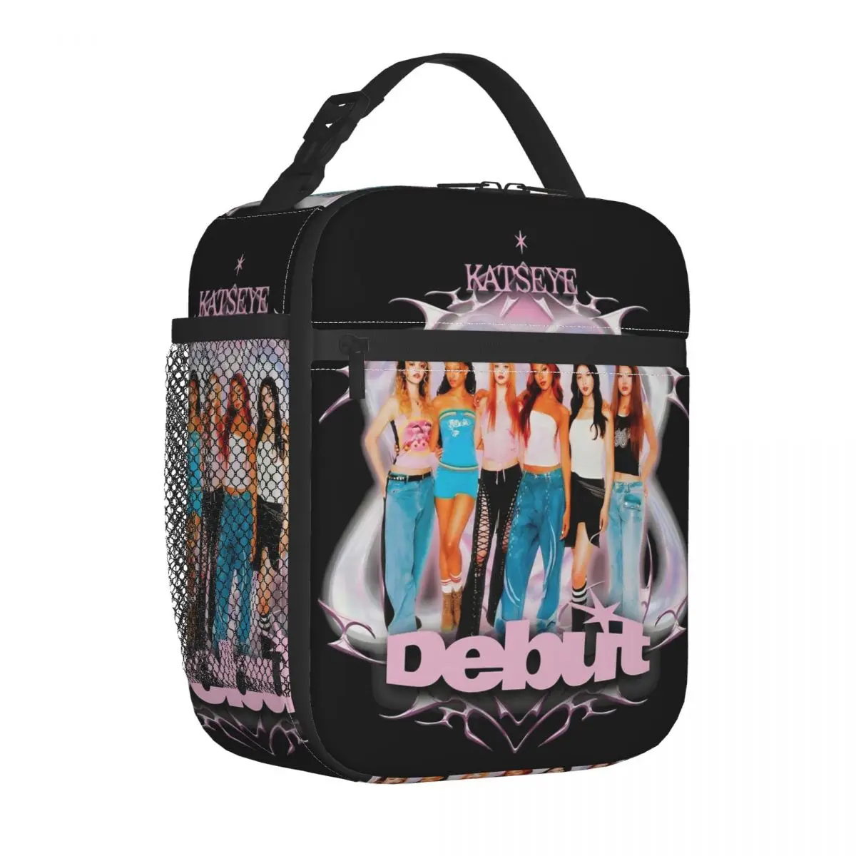 Katseye Debut Era Girl Group Insulated Lunch Bag Thermal Bag Reusable Meal Container Portable Tote Lunch Box Food Handbags