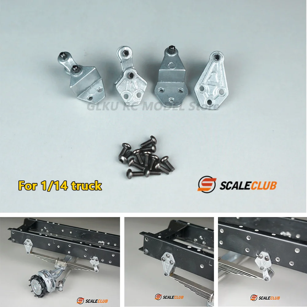 SCALECLUB 1/14 RC Tractor Mud Truck Front Suspension Steel Plate Lugs For LESU Tamiya RC Truck Models Or DIY Parts