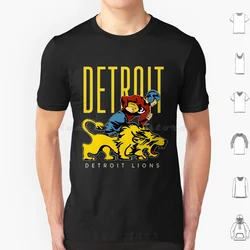 T Shirt Cotton Men Women DIY Print Detroit Football Lions Fan Lions Football Lions Lion Fan Lion Football Lion Love Detroit