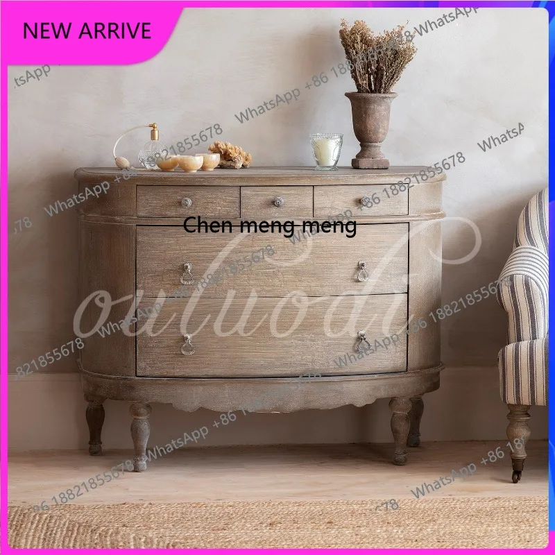 C88 البلد الأمريكي الصلبة الخشب الصدر خزانة تخزين صغيرة خزانة تخزين منزلية فرنسية بجانب السرير #1