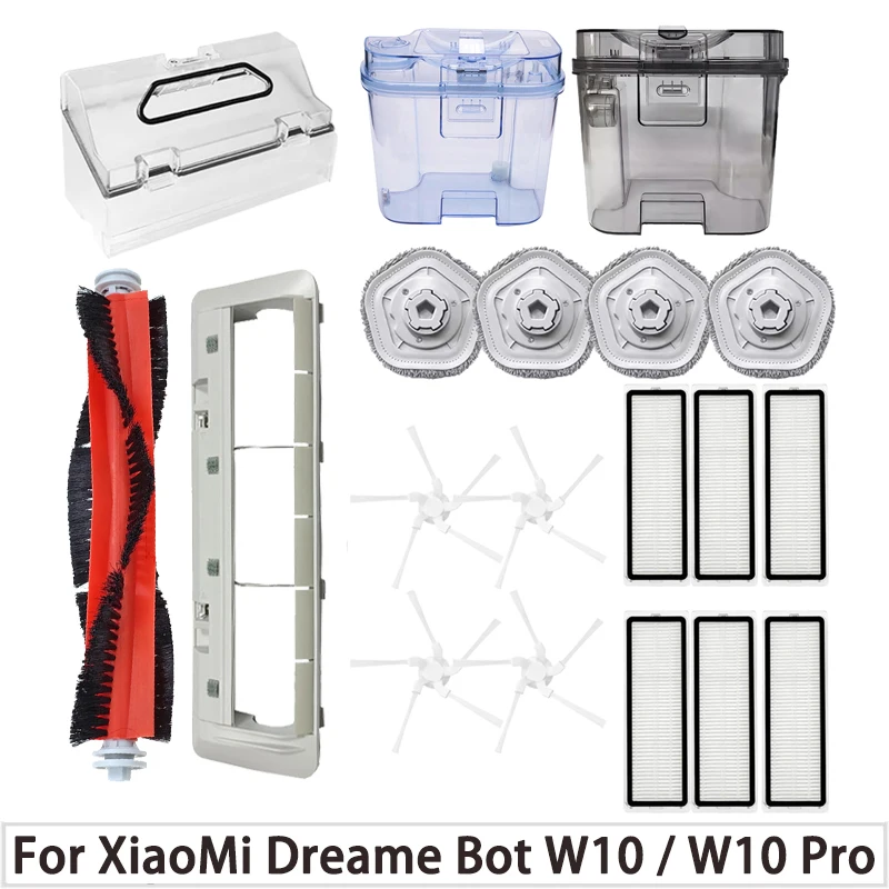 Для Dreame Bot W10 PRO/W10 Аксессуары Робот-пылесос Фильтр Резервуар для воды Основная боковая щетка Швабра Тканевая накладка Запасные части