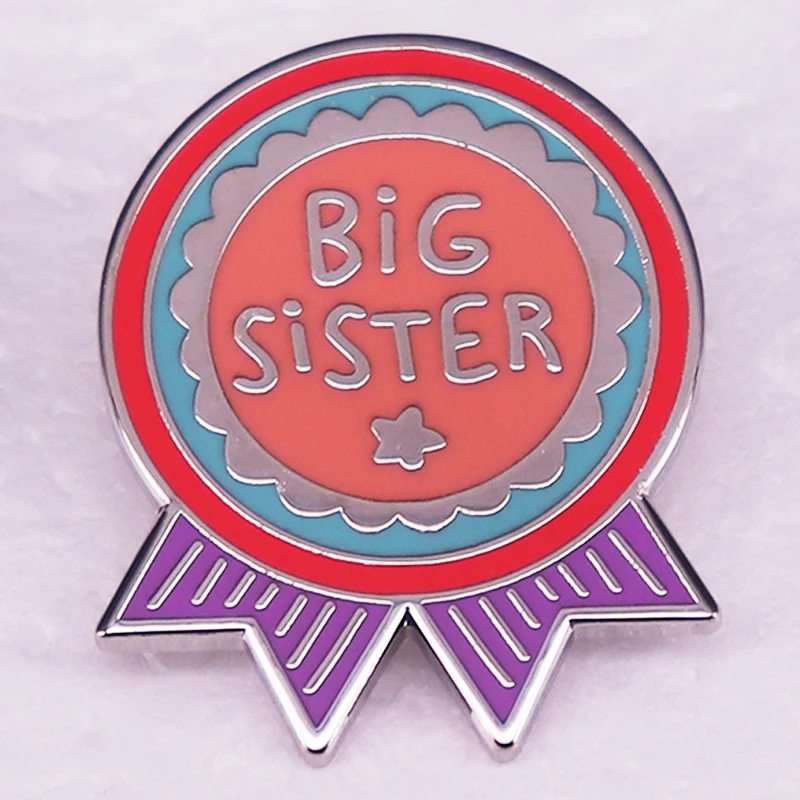 Big Sister Hard Enamel Pin Medal Brooch Metal Badge Jewelry Gifts Backpack Decorate