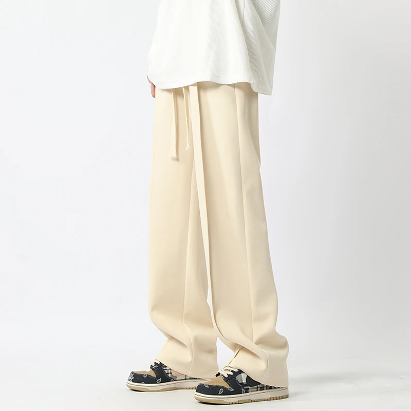 

Мужские повседневные брюки 2024: Новинка весна-осень, свободные, широкие, прямые, длинные, модные, с эффектом драпировки