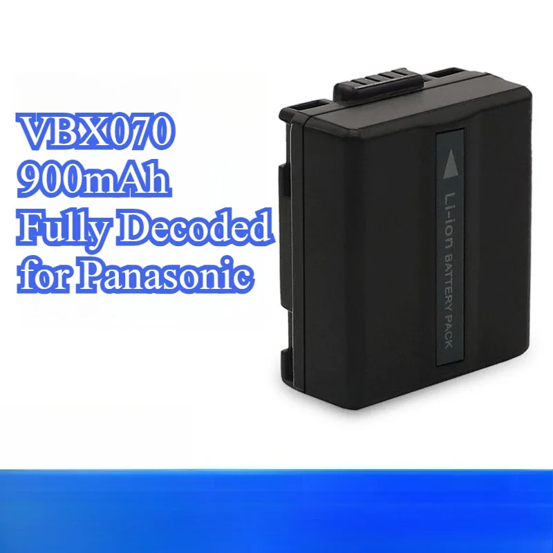 900 mAh vollständig dekodierter Ersatzakku für Panasonic VBX070 Li-Ionen-Kamera-Akku-Zubehör