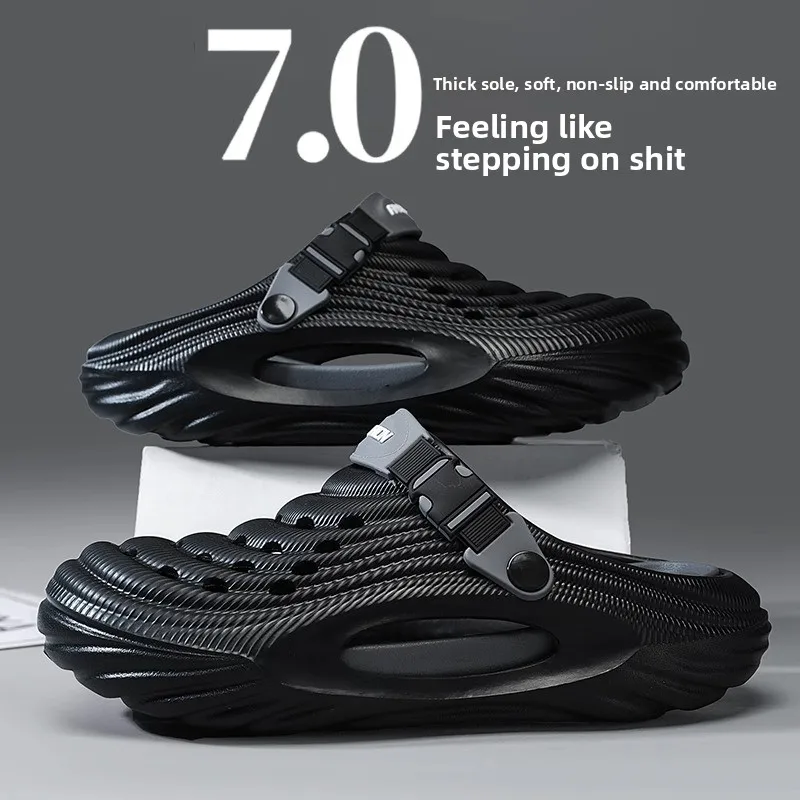 

Повседневные мужские летние сандалии для вождения, офиса, модные брендовые шлепанцы двойного назначения, удобные дышащие пляжные износостойкие