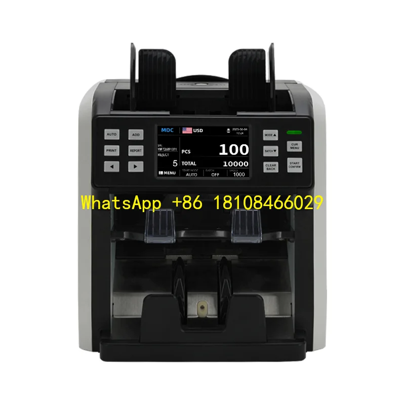 

vDenomination Currency Money Counter Value Sorter 2025 New Design Two Pockets CIS Mix Currency Counting Machine AED SAR SYD LEB