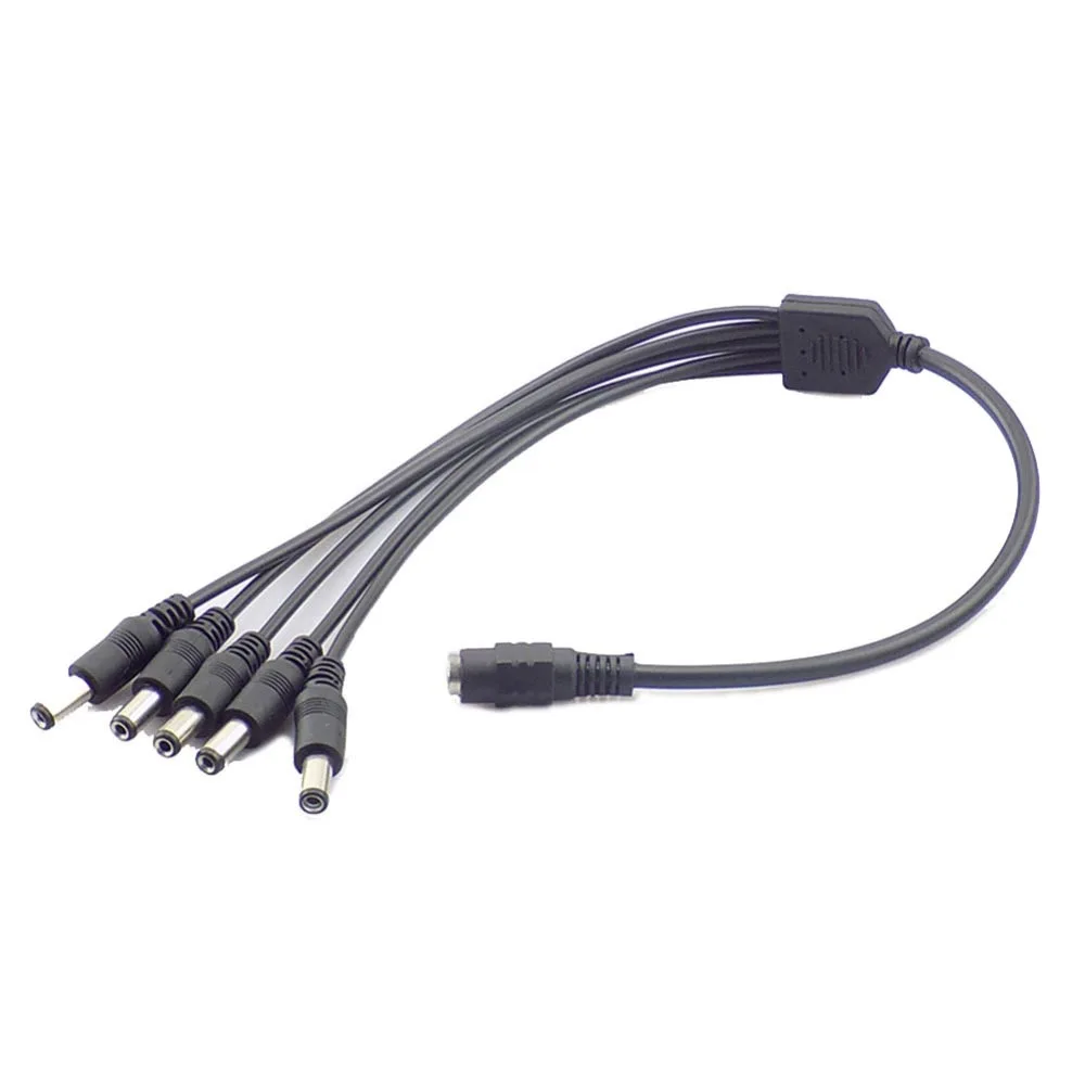 12V 1 Female to 2 3 4 5 6 8 Male way DC Power Connectors Splitter Plug Cable adapter for CCTV Camera led strip light lamp L19