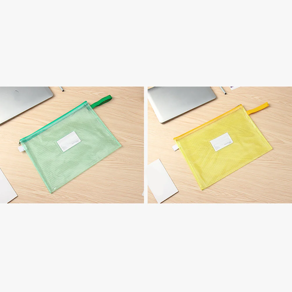

7Pcs File Bags Waterproof Reinforced PVC Zipper Storage Case Transparent Pencil Case Organizer for Office School Travel
