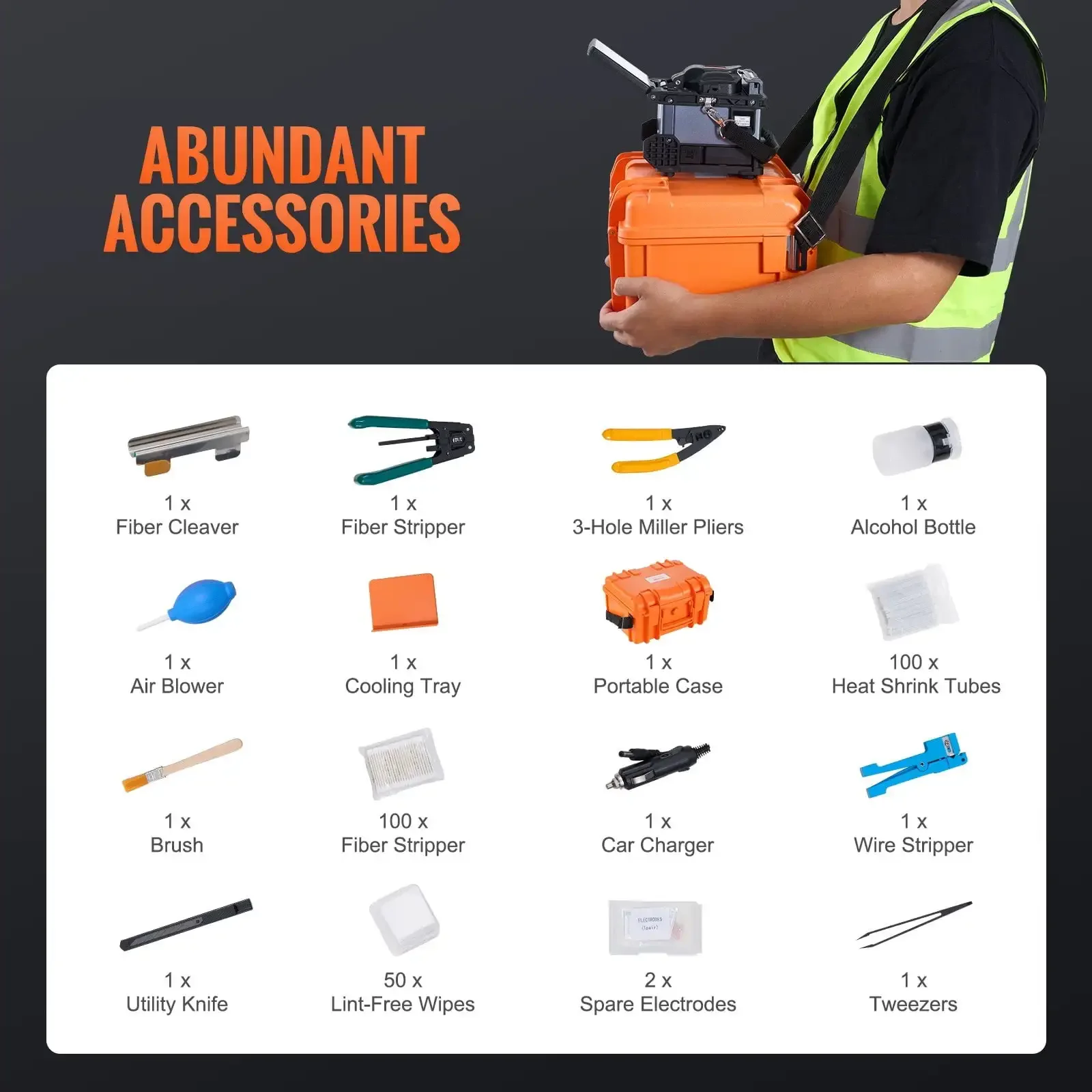 Fiber Fusion Splicer 6 Motors Core Alignment with 6s Splicing 13s Heating