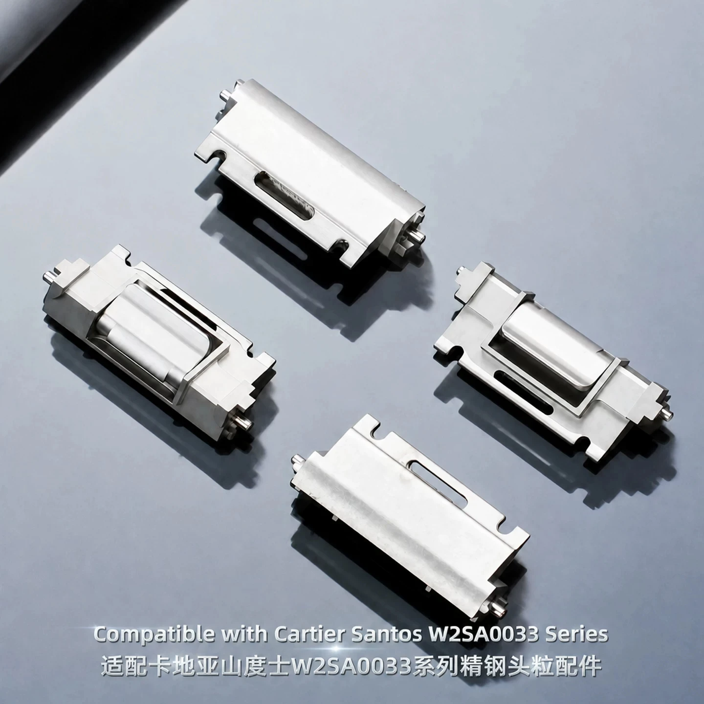 Watch Strap Adapter for Cartier Santos W2SA0033 WSSA0082 Series Stainless Steel Material Head Grain 16mm Metal Connector