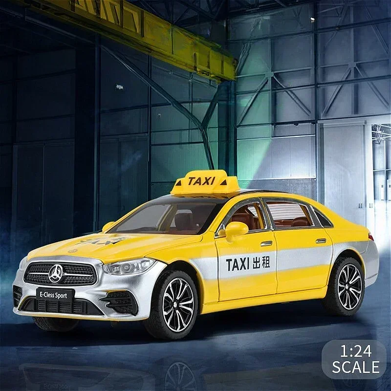 Modelo de coche de Taxi Camry de aleación 1/24, juguete de alta simulación, Metal fundido a presión, sonido y luz, vehículos extraíbles, regalos para niños, colección de juguetes