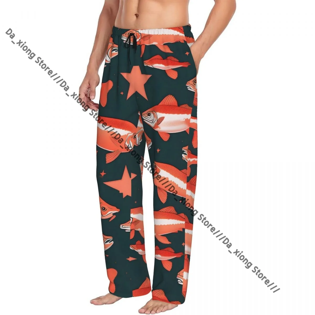

Men's Casual Pajama Sleeping Pants Mermaid Fish Lounge Loose Trousers Comfortable Nightwear