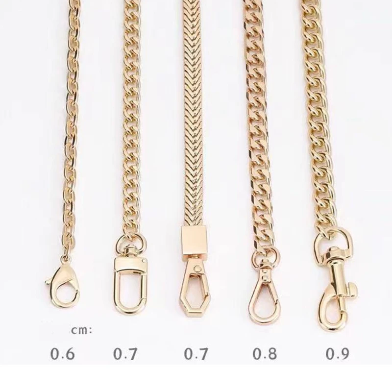 60/120cm Handbag Purse Chain Detachable Strap Metal Chains Shoulder Bag Strap