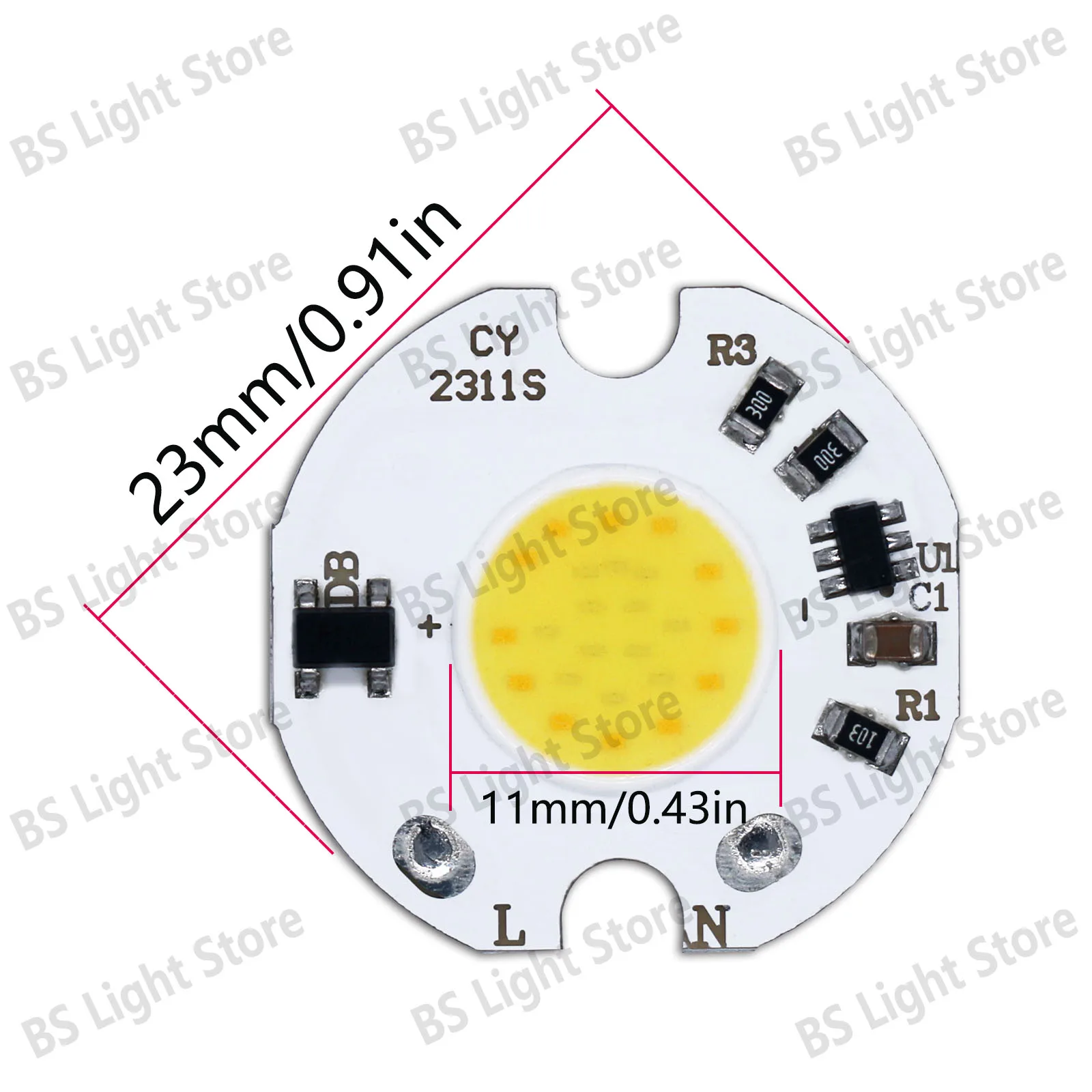 10PCS Two Color Cob LED Lamp Chip 220V Smart IC No Driver 3W 3000K/6000K Home For 2311/2307mm LED Bulb Flood Light Spotlight Whi