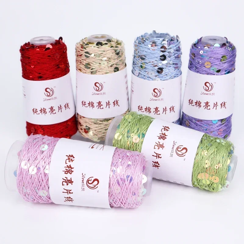 3mm+6mm size sequin thread, pure cotton sequin, hand woven DIY yarn, cotton thread ball, special price