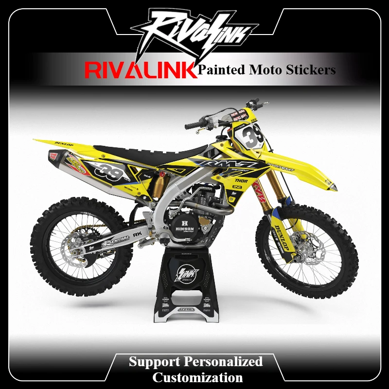 OTOM Custom Number Team Motorcycle Graphics Decal Stickers Kits for SUZUKI RMZ 250 RMZ 450 2018-2024 Moto Full Decals Kit