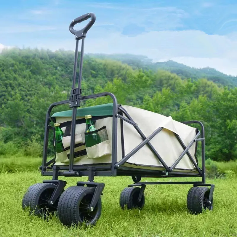 Carrello pieghevole per carro pieghevole da esterno con carrello pieghevole portatile di grande capacità con grandi ruote universali per il