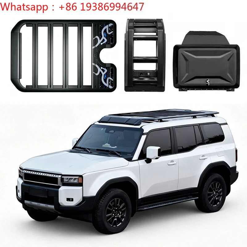 For Aluminum Alloy Car Roof Rack Basket Side Ladder Side Box Suitable for Toyota Prado LC250 2024-2026