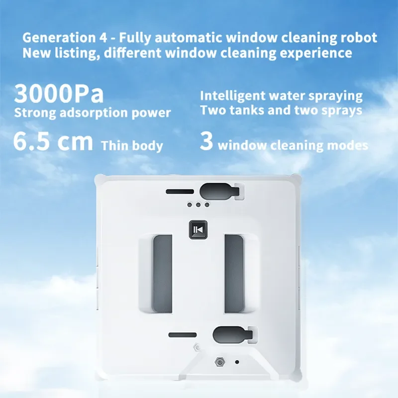 Smart Window Cleaning Robot Automatic Glass Cleaner Remote Control Electric Wiper for Home Household High Rise Building