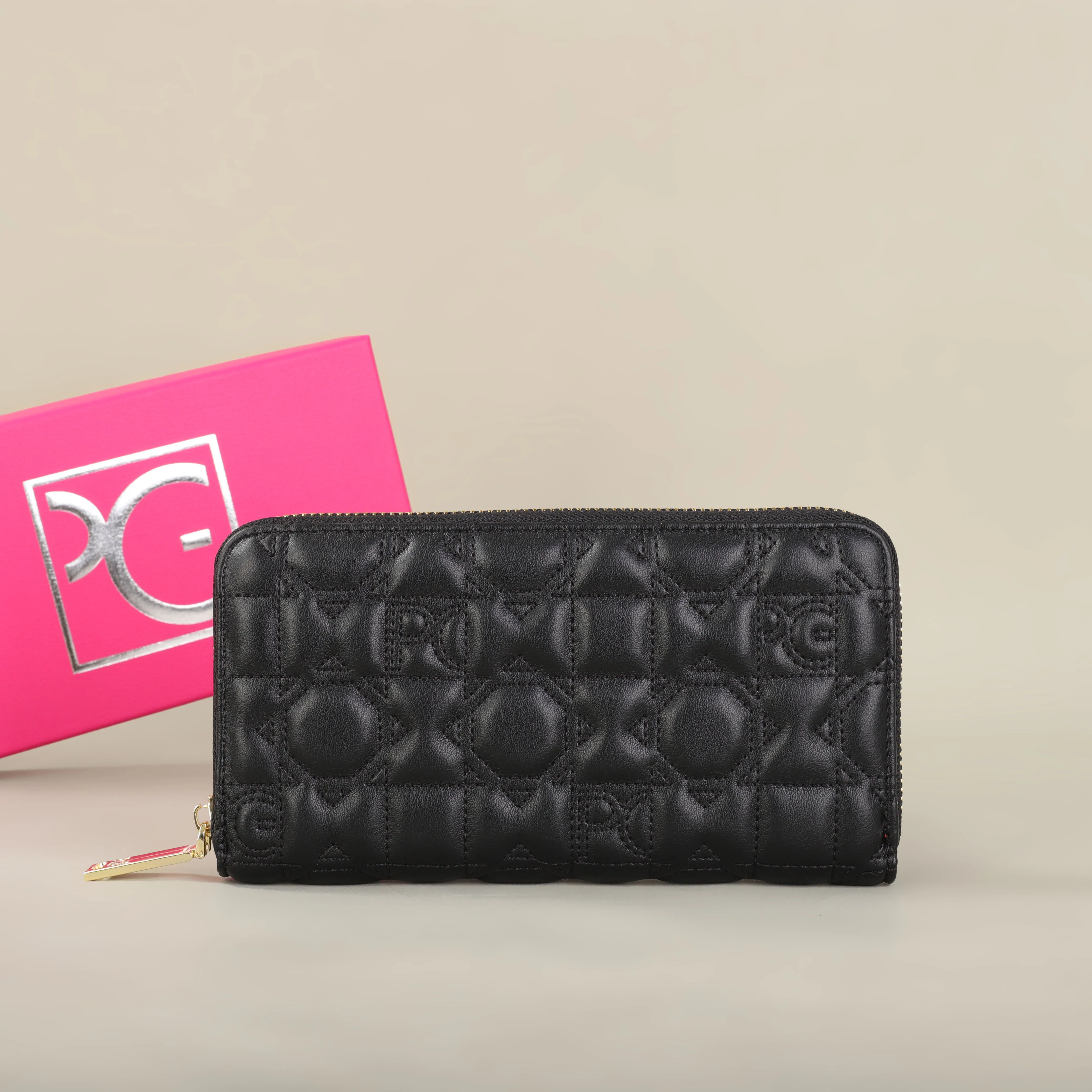 PG Women's Wallet Large Capacity Wallet Rectangular Card Holder Purse with Zipper for Party