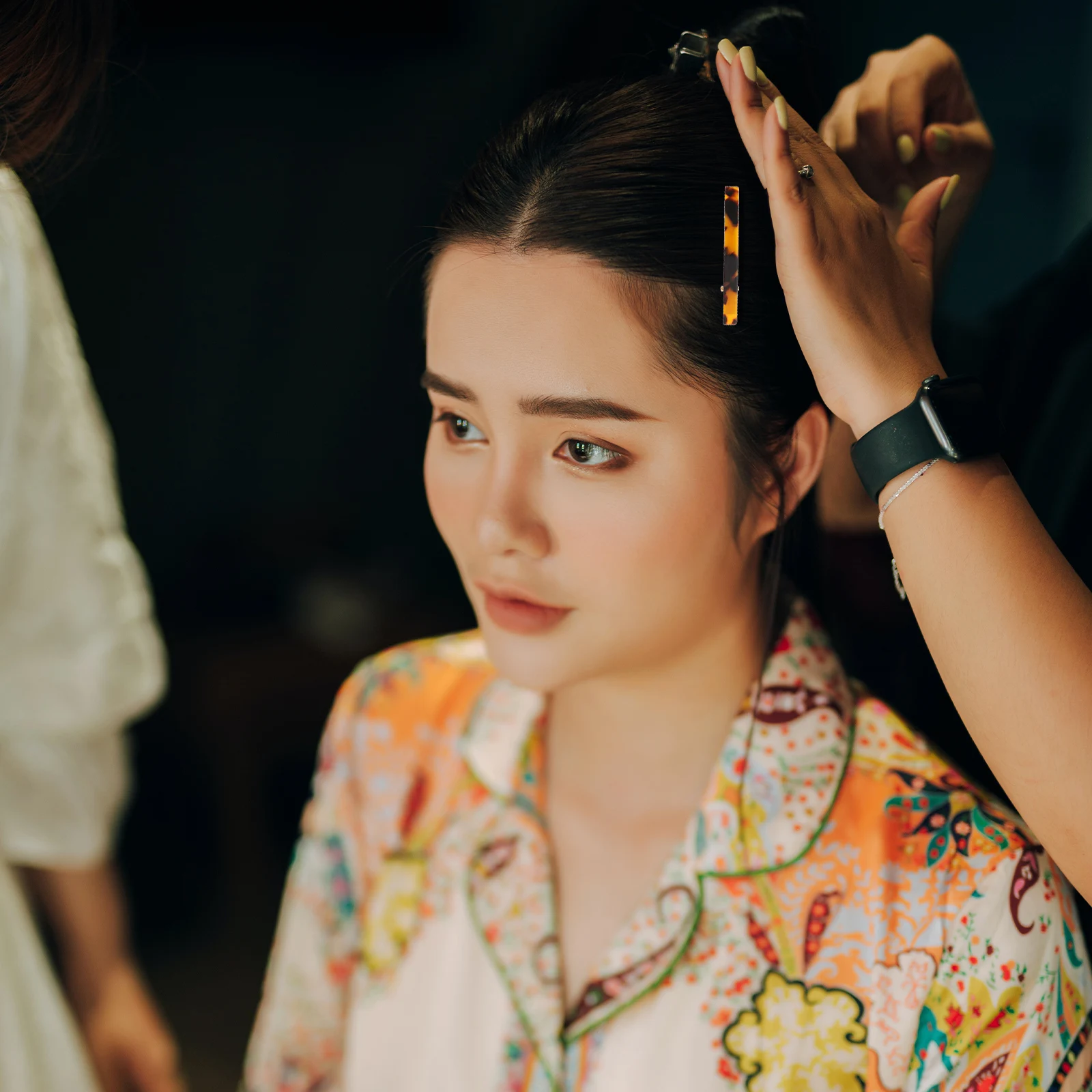 

6Pcs Hair Clips Billed Printed Acrylic Comfortable Non Slip Hair Accessories Styling Tools for Women Alligator Clips