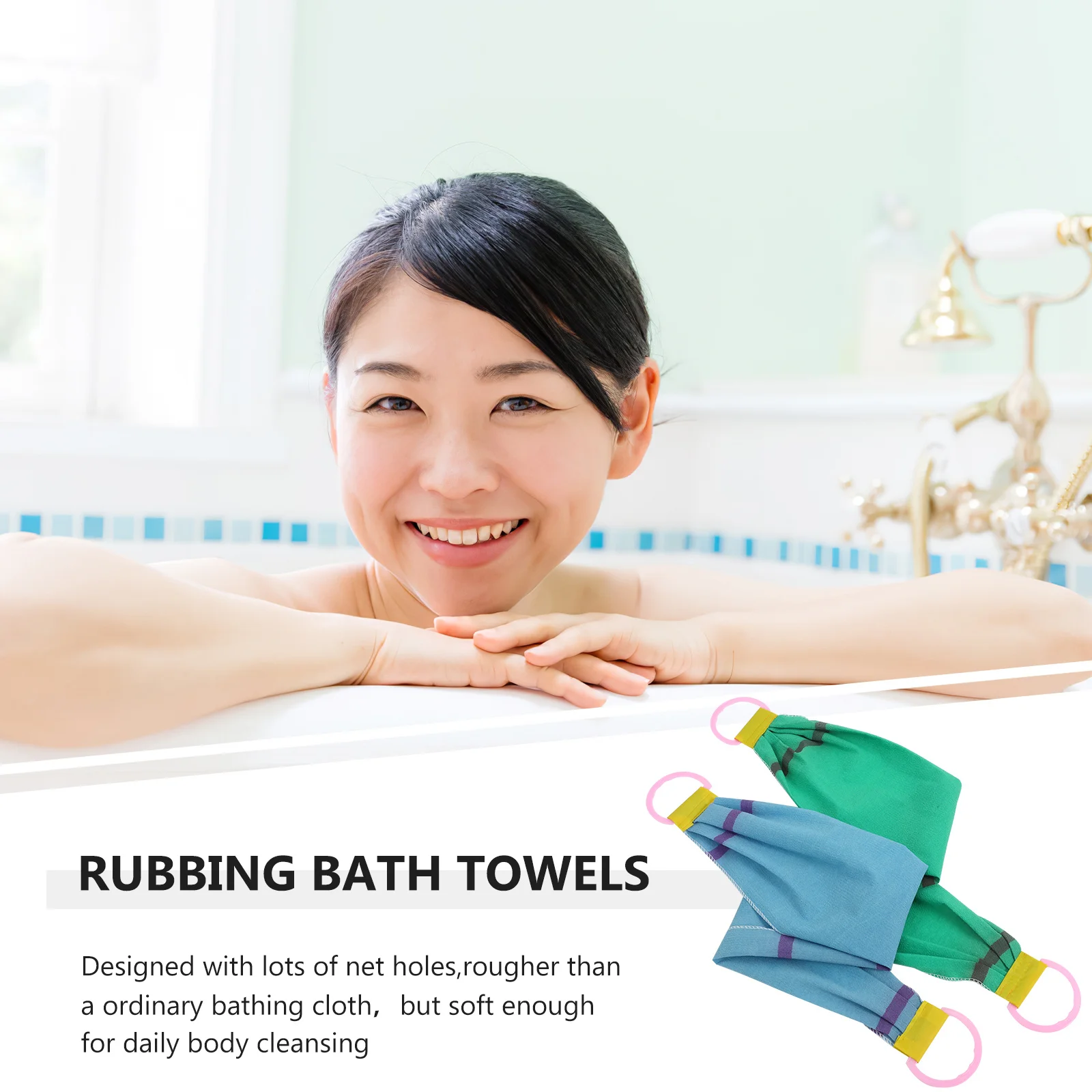 

2Pcs Bath Exfoliating Towels Compact Lightweight Easy to Rub All Parts of The Body Sufficient Quantity for Your Needs